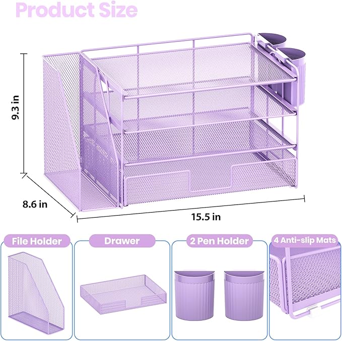 Desk Organizer, 4-Tier Desktop File Organizer - Image 4