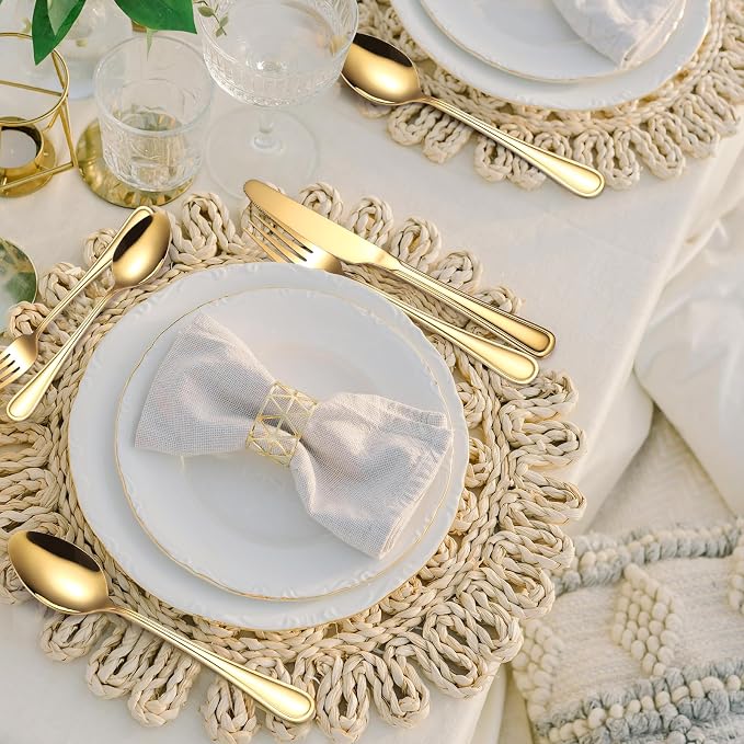 Gold Silverware Flatware Set for 4 Person Luxury Stainless Steel Cutlery 20 - Image 8