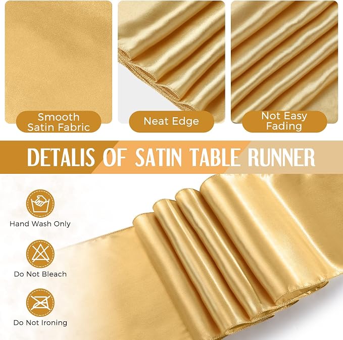 8 Pack New Year Black and Gold Disposable Plastic Tablecloths and Satin Table - Image 4