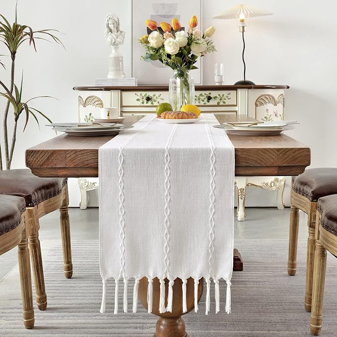 Wracra Rustic Linen Table Runner - Image 4