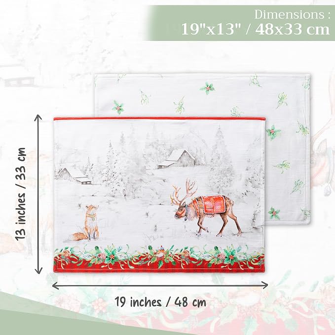 Maison d' Hermine Placemats Set of 4 Reusable 100% Cotton | Cloth Place Mats - Image 4