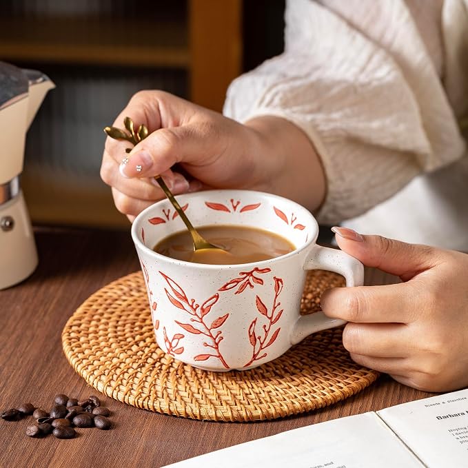 Ceramic Mugs 11 oz Unique Luxurious Cups Set of 4, Mug - Image 6