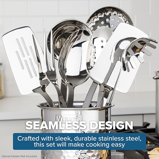 Viking Kitchen Utensils Set, 8 Piece Stainless Steel Cooking Utensil Set - Image 5