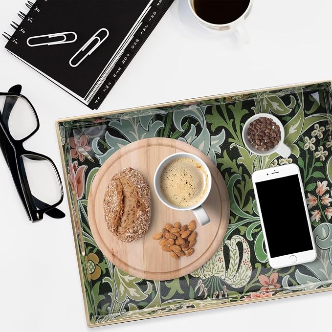 Spsyrine Serving Tray with Handles, Plastic Decorative Tray - Image 5