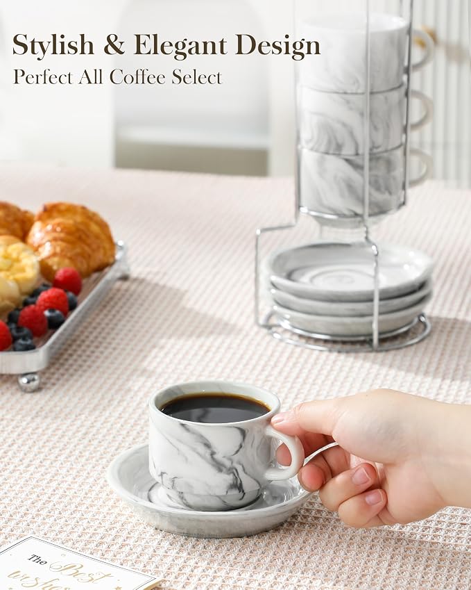 MALACASA 4 OZ Porcelain Espresso Cups - Image 5