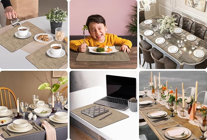 Aofmee Faux Leather Placemats Set of 6 - Image 8