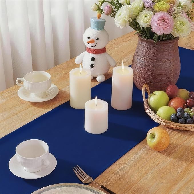 Navy Blue Table Runner, Waterproof Washable Runners 72 Inches Long | Reusable - Image 6