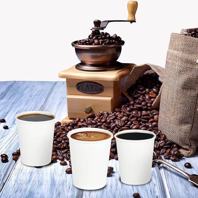 Turbo Bee 300Pack 8oz Paper Cups, Disposable Coffee Cup， White Paper Water Cups - Image 5