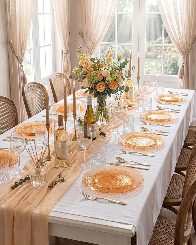 bUCLA 40PCS Orange Plastic Disposable Plates - Image 5
