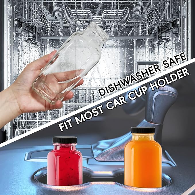 12 oz Glass Juice Bottles with Lids 6-Pack - Image 7