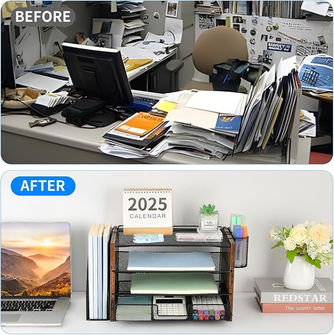 Desk Organizer, 4-Tier Desktop File Organizer - Image 5
