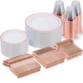 300 Pieces Rose Gold Disposable Plates by GoodLuck