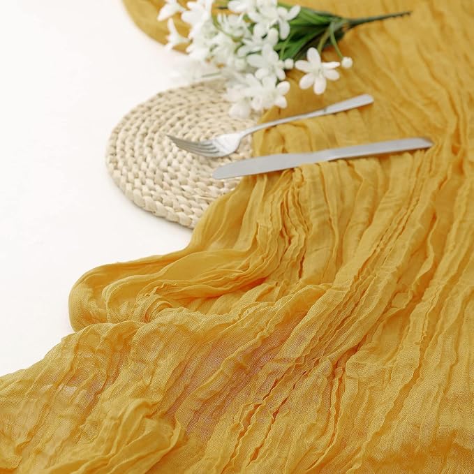 2 Pack Cheesecloth Table Runner 10Ft Christmas Gauze Boho Table Runners - Image 7