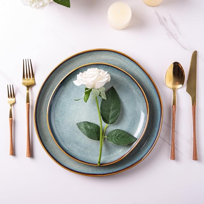 AmorArc Ceramic Dinner Plates Set of 6, 10.5 Inch Stoneware Plates Set | - Image 6