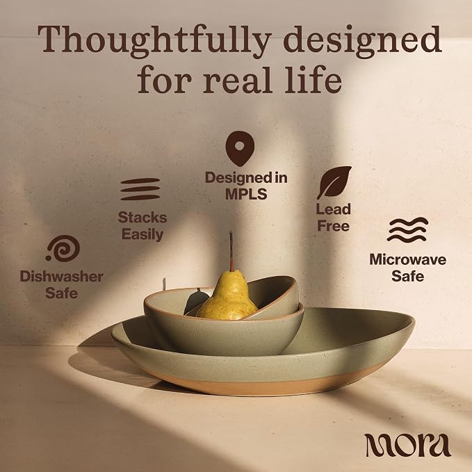 MORA Jumbo and Large Serving Dishes Set of 2, 13 inch and 12 inch Ceramic - Image 4