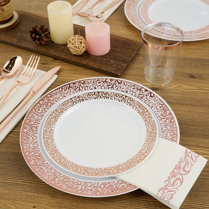 FOCUSLINE 175 Ct Rose Gold Dinnerware Set - Image 2
