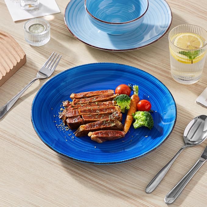 vancasso Bonita 10.5 Inch Ceramic Dinner Plates Set of 6, Cool Colors | - Image 6