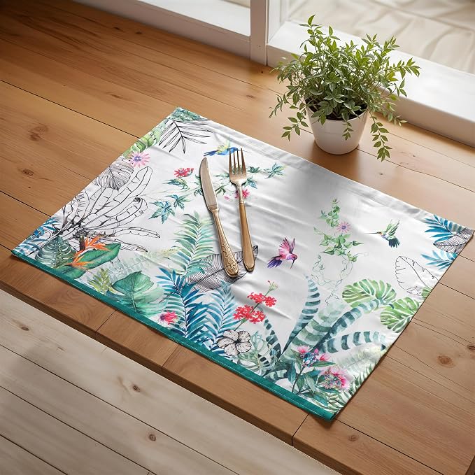Maison d' Hermine Placemats Set of 4 Reusable 100% Cotton | Cloth Place Mats - Image 5