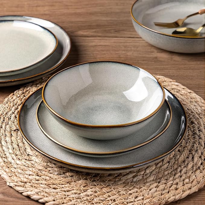 AmorArc Ceramic Cereal Bowls Set of 6, 24 oz Handmade Stoneware Bowls Set - Image 3
