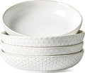 LE TAUCI Pasta Bowls 42oz, Large Salad Bowl, Ceramic Embossment Stoneware by LETAUCI