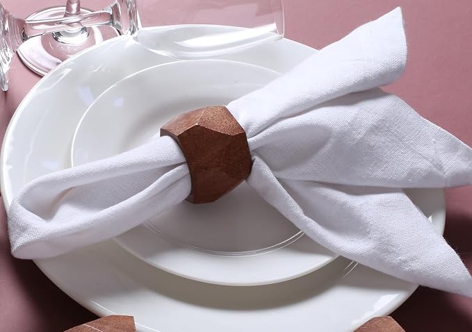 ALPHA Living HOME Wooden Napkin Rings Set of 12 - Image 6