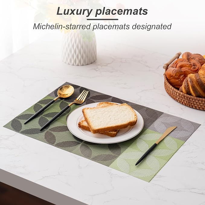 Placemats Set of 6 Washable Indoor | Outdoor Vinyl Place Mats - Image 4