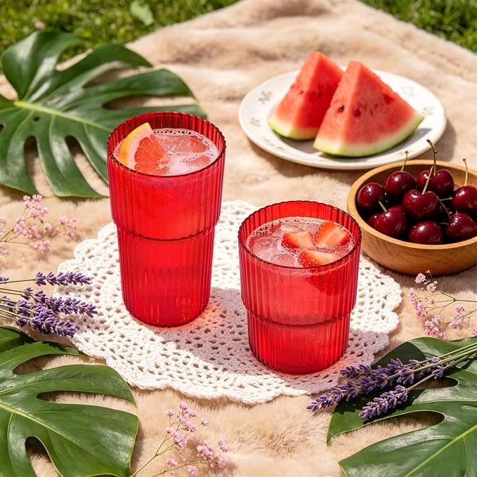 12 Pack Plastic Wine Glasses, 16 Oz Highball Glasses & 12 Oz Cocktail Glasses - Image 4