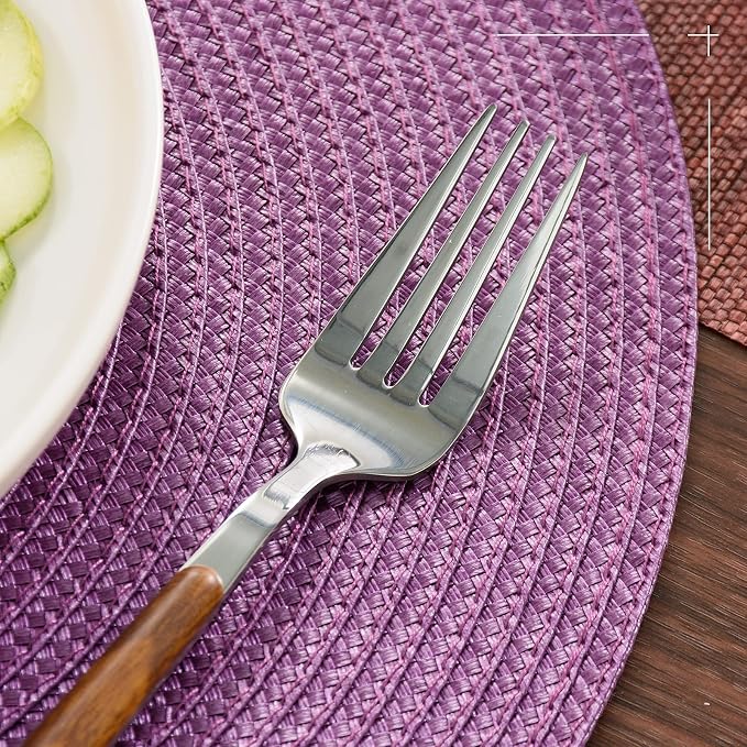 FunWheat Round Braided Placemats Set of 6 Table Mats - Image 5
