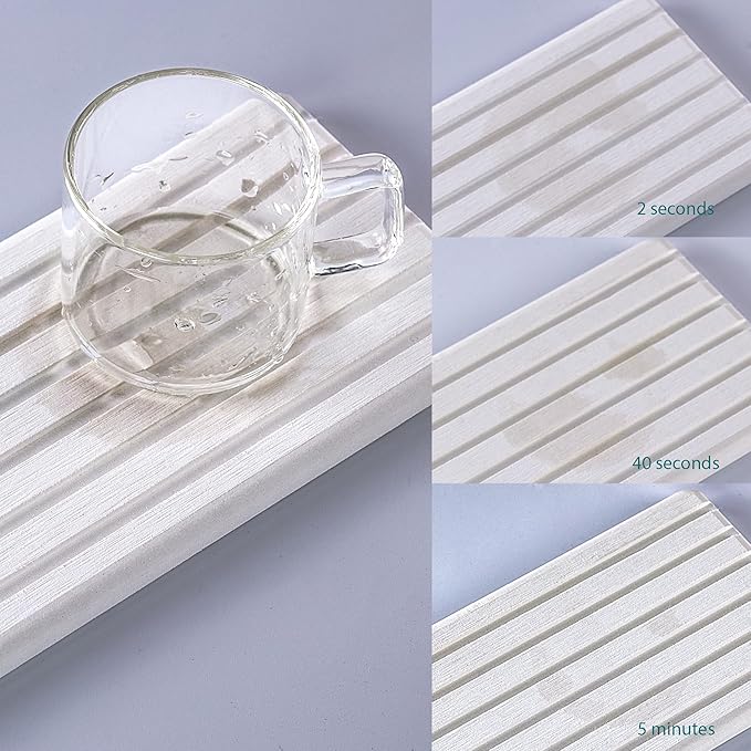 NiuYichee 2 PCS Water Absorbent diatomite Coasters, 9.5" x 5.5" Water Absorbing - Image 6