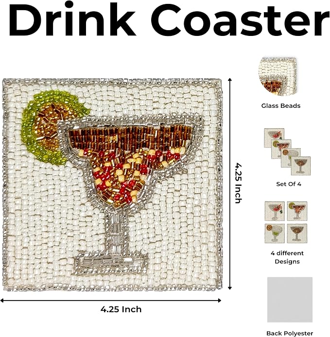Boho Coasters for Drinks or Coffee Table, Cute Coasters for Farmhouse Style - Image 7