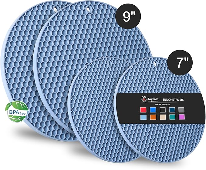 4 Pack Silicone Trivet for Hot Dishes | Heat Resistant Silicone Pot Holders for by Joyhalo