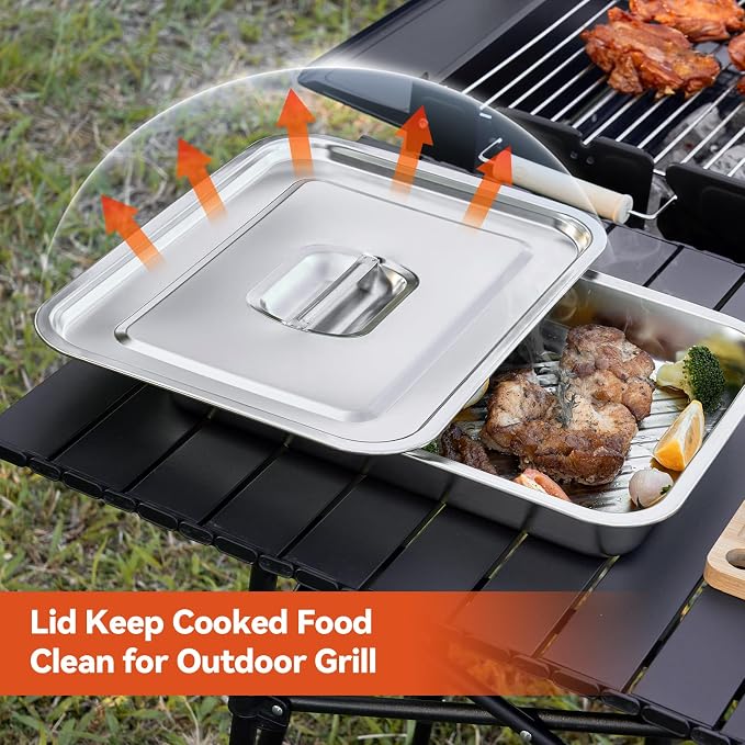 5-in-1 Grill Prep Tray and Carry System, Outdoor Grilling Prep & Serve BBQ Food - Image 3