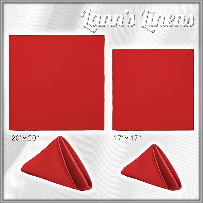 Lann's Linens Set of 144 Cloth Dinner Napkins, 20-inch Polyester Napkins - Image 8