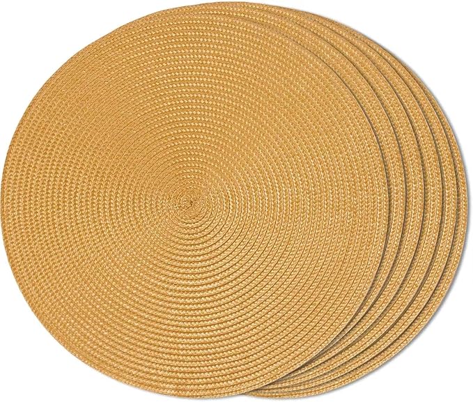FunWheat Round Braided Placemats Set of 4 Table Mats by FunWheat