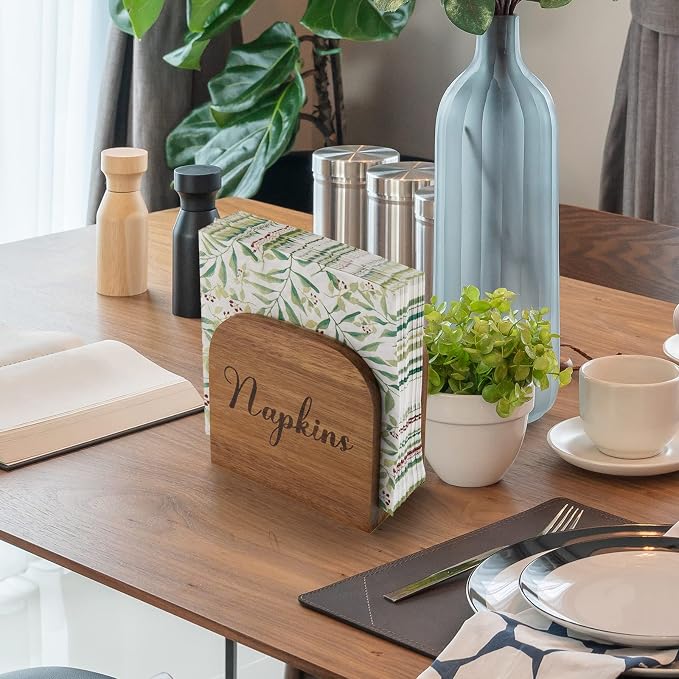 Napkin Holder for Table, ALELION Acacia Wooden Napkin Holders for Kitchen - Image 6
