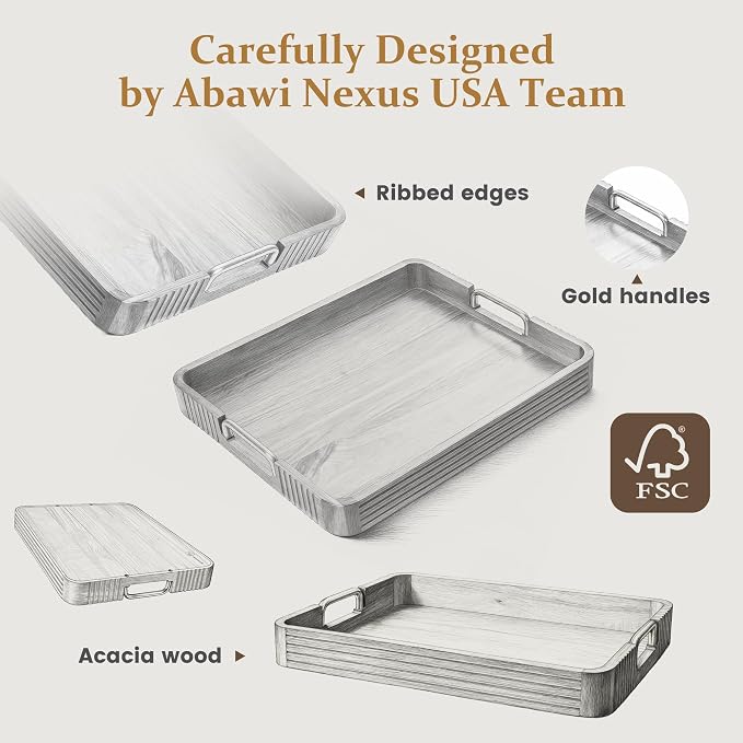 Natural Acacia Wood Serving Tray - Image 4