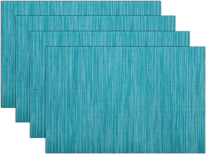 SHACOS Woven Vinyl Placemats Set of 4 Non Slip Heat Resistant Place Mats by SHACOS