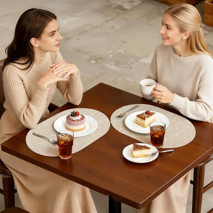 Placemats Set of 4, 11.8 x 17 Inch, Waterproof Wipeable Reversible PU Placemat - Image 7