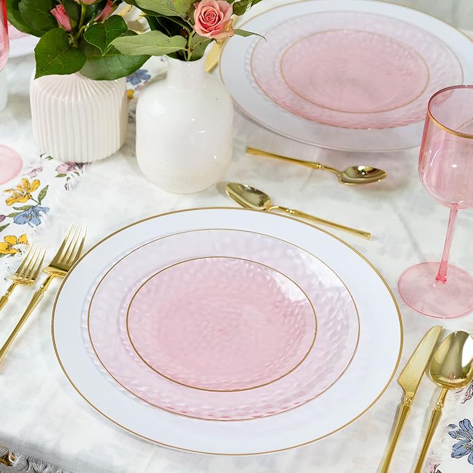 PLASTICPRO 64 Piece Combo Plates Set includes 32-7'' inch Plates & 32-10'' inch - Image 2