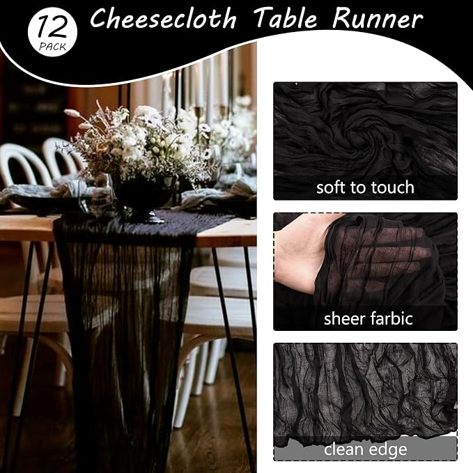 12 Pack Boho Gauze Table Runner 35x72 Inch - Image 4
