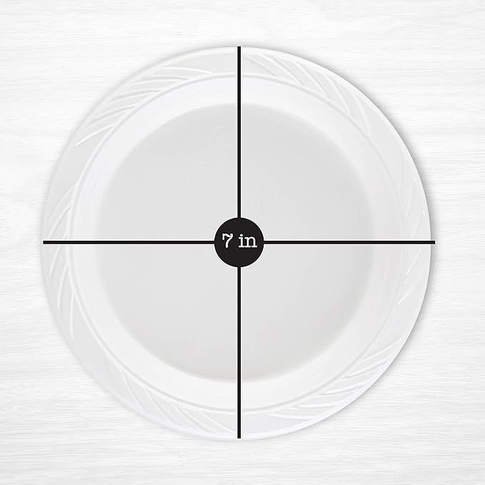 100 Count Disposable 7 Inch White Plastic Plates - Image 2