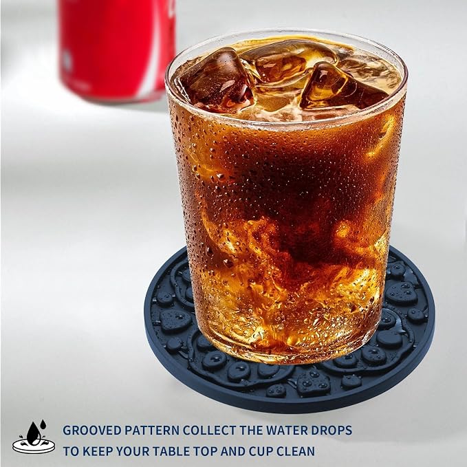 Blue Silicone Coasters Set of 6 - Image 3