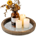 Hanobe Round Wood Candle Holder Trays, Coffee Table Decor by Hanobe