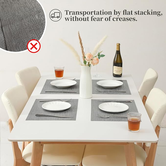 Leetaltree Grey Placemats, Heat Resistant Non-Slip Place mats - Image 8