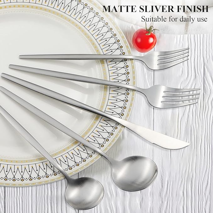 Silverware Set for 6, 30 Piece Flatware Set, Cutlery Tableware set Include - Image 3