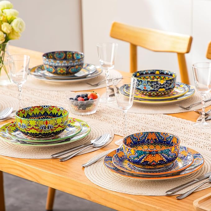 vancasso 18-Piece Dinnerware Sets, Ceramic Plates and Bowls Sets Service - Image 7