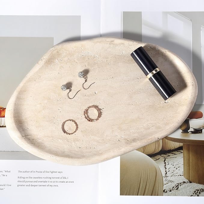 Luxurious Natural Marble Vanity Tray, Cloud Shape Serving Stone Key Tray - Image 7