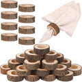 Tessco for you Set of 48 Handmade Wood Napkin Rings, Round Bark Napkin Ring by Tessco