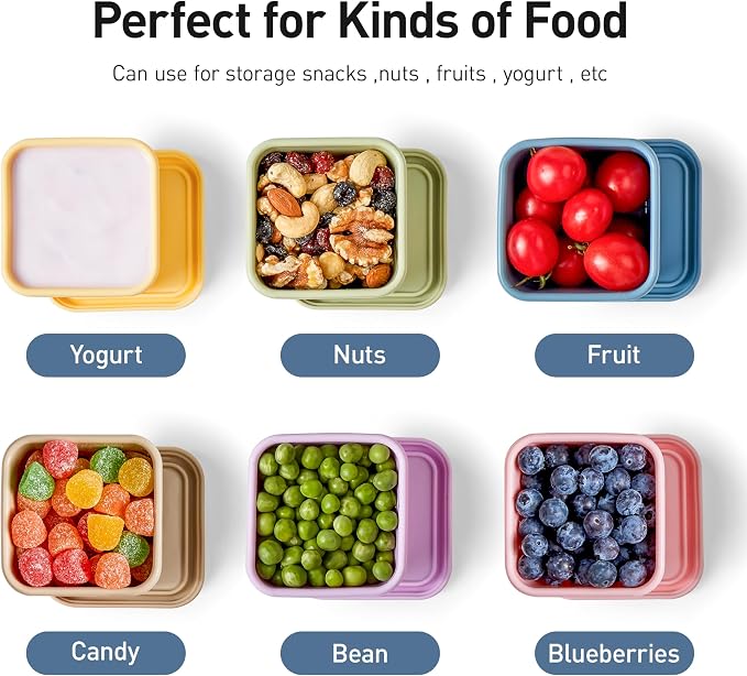 ISSEVE 4pack 6oz Silicone Snack Containers - Image 3