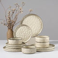HaWare Dinnerware Sets, 12-Piece Plates and Bowls Set, Saturn Khaki | Stoneware by HaWare